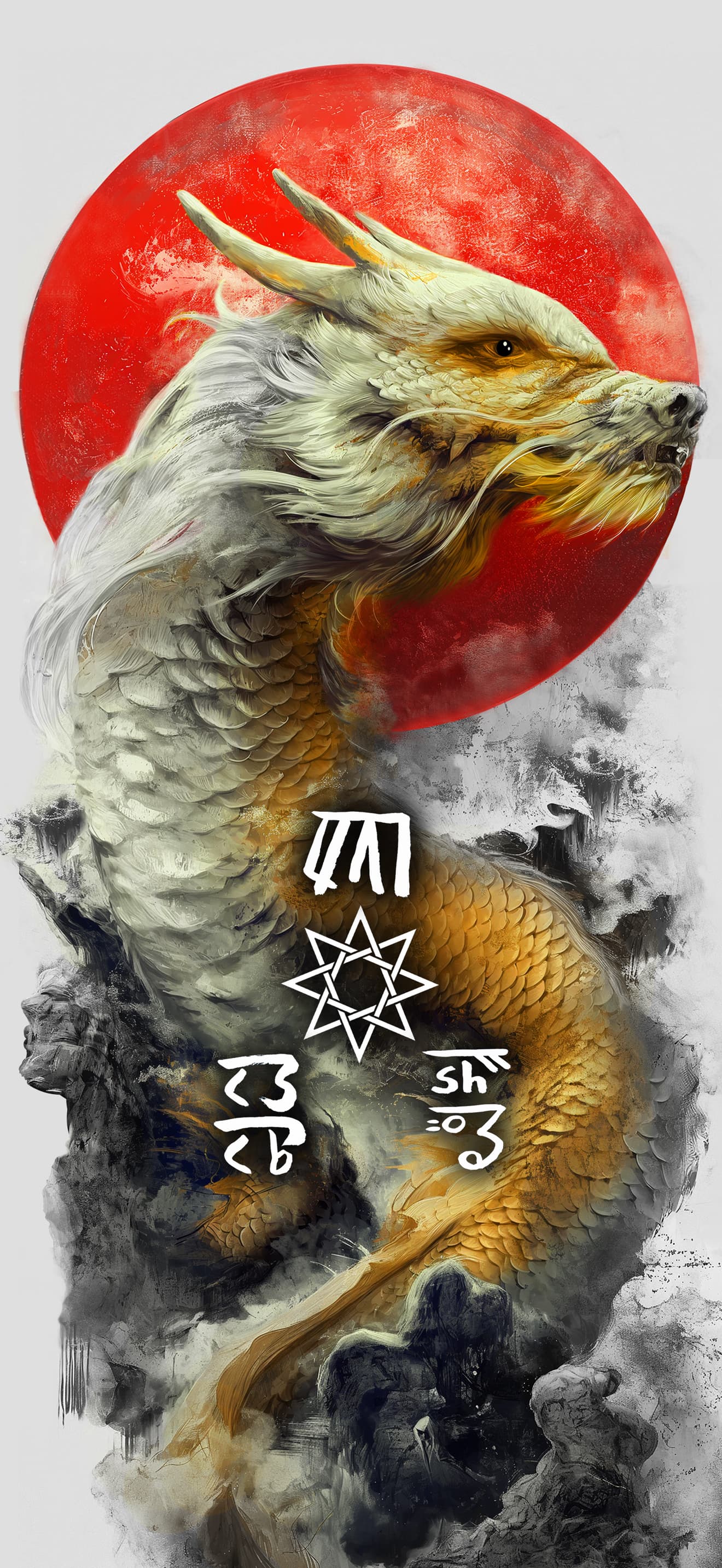 黄白の龍神様と太陽神,金運アップ
