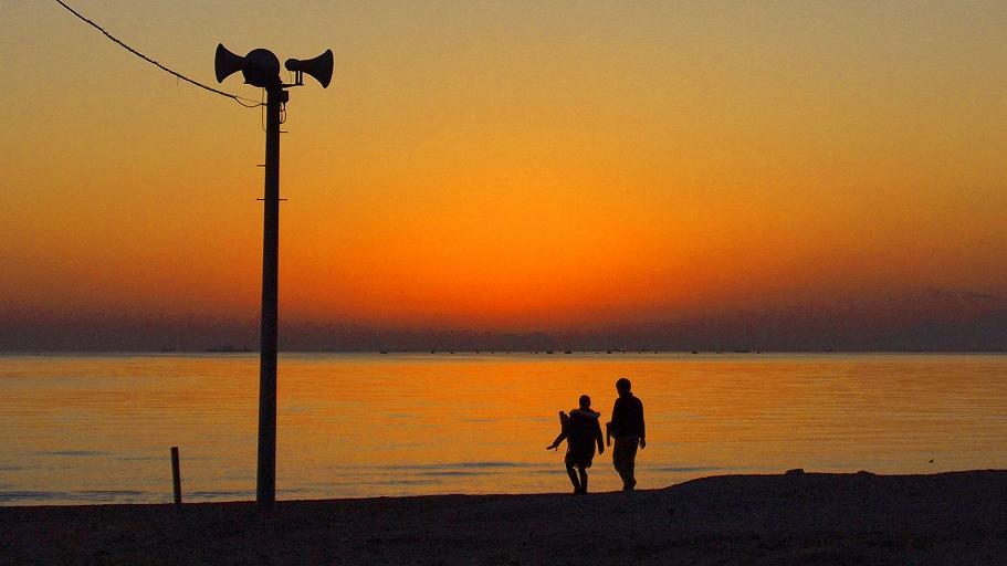 幕張の浜に沈む夕陽、PC/iPad壁紙