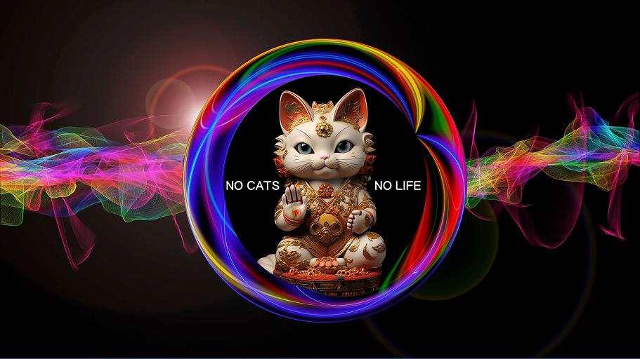 開運の猫神様のPC壁紙